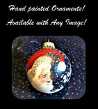 Hand Painted, Christmas Ornaments 2 small