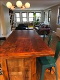 Reclaimed Kitchen Island With Open Shelving And Wood Top 3 small