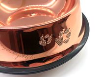 Crystallized Rose Gold Dog Bowl Paw Prints Genuine European Crystals Bedazzled 2 small