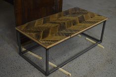 Rustic Wood And Steel Coffee Table 2 small
