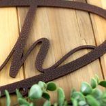 Custom Hanging Oval Metal Name Plaque with Script Lettering 2 small