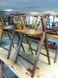 Danish Modern-Inspired Walnut Counter-Height Bent Back Chairs 2 small