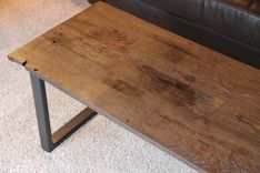 Rustic Industrial Coffee Table Made Of Reclaimed Weathered Oak And Blackened Steel 6 small