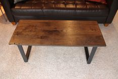 Rustic Industrial Coffee Table Made Of Reclaimed Weathered Oak And Blackened Steel 4 small