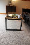 Rustic Industrial Coffee Table Made Of Reclaimed Weathered Oak And Blackened Steel 2 small