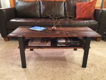 Barn Wood Coffee Table With Magazine Shelf 2 small