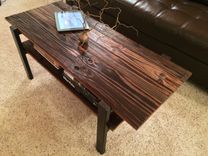 Barn Wood Coffee Table With Magazine Shelf 4 small