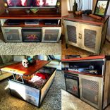 Industrial Inspired Living Room Set With Reclaimed Wood 1 small