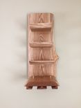 Live Edge Wall Hanging Four Bottle Rack With Glass Holder. 3 small