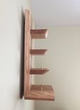 Live Edge Wall Hanging Four Bottle Rack With Glass Holder. 2 small