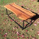 Live Edge Coffee Table With Custom Metal Base. 6 small