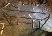 Live Edge Sofa Or Console Table With Custom Metal Base. 5 small