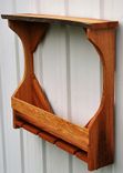 Rustic Live Edge Red Oak 5 Bottle 4 Glass Wine Rack 1 small