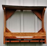 Rustic Live Edge Red Oak 5 Bottle 4 Glass Wine Rack 2 small