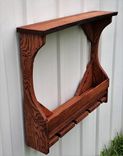 Rustic Live Edge Red Oak 5 Bottle 4 Glass Wine Rack 5 small