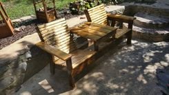 Double Adirondack Chair With Center Table 4 small