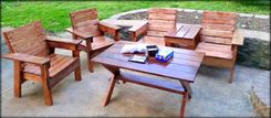 4 Piece Wooden Patio Set 2 small