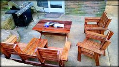 4 Piece Wooden Patio Set 3 small