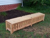 Custom Western Red Cedar Patio Storage Bench. 2 small