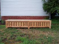 Custom Western Red Cedar Patio Storage Bench. 3 small