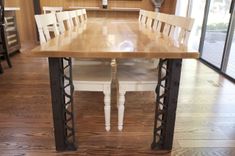Oregon Oak Dining Table - Custom Legs 2 small
