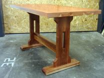 Custom Craftsman Cherry Trestle Table 1 small