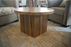 Round Hardwood Coffee Table 1 small