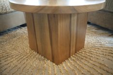 Round Hardwood Coffee Table 3 small