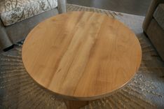 Round Hardwood Coffee Table 4 small