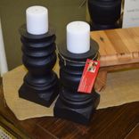 Custom Turned Candlestick Holders Set 2 small