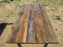 Rustic Oak And Blackened Steel Dining Table 3 small