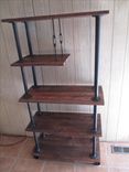 Industrial Pipe And Reclaimed Oak Shelving With Casters 1 small
