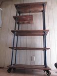 Industrial Pipe And Reclaimed Oak Shelving With Casters 2 small