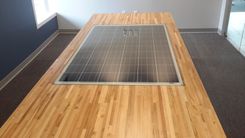 Custom Maple Butcher Block Conference Table With Solar Panel Inlay. 2 small