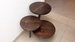 Solid Walnut 3 Tier Mid Century Style End Table 1 small