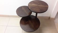 Solid Walnut 3 Tier Mid Century Style End Table 4 small