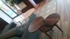 Solid Walnut 3 Tier Mid Century Style End Table 6 small