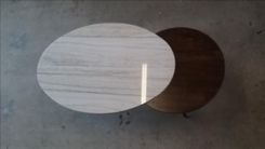 Calcutta Marble And Walnut Modern Coffee Table 3 small