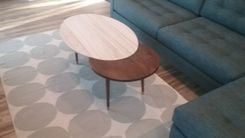 Calcutta Marble And Walnut Modern Coffee Table 5 small