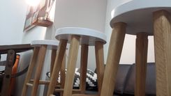 Handcrafted Classic Oak Bar Stools 3 small