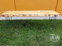 Live Edge Table- Coffee Table- Natural Wood- Natural Edges- Light Wood- Maple Slab- Mid Century 4 small