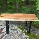 Spalted Maple Reclaimed Wood Bench W/ Cold-Rolled Steel Legs 1 small
