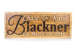 Personalized Family Name Sign Wedding Gift Custom Carved Wooden Signs Anniversary Gift Wood Plaque 4 small
