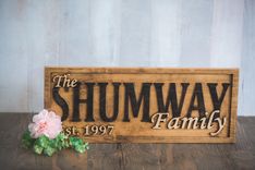 Personalized Family Name Sign Wedding Gift Custom Carved Wooden Signs Anniversary Gift Wood Plaque 1 small