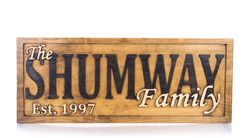 Personalized Family Name Sign Wedding Gift Custom Carved Wooden Signs Anniversary Gift Wood Plaque 4 small