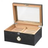 The Black Milano Glass Top Cigar Humidor 2 small
