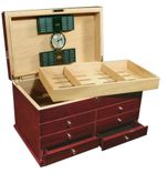 Landmark 300 Count High-Gloss Cherry Cigar Humidor 1 small