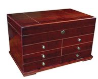 Landmark 300 Count High-Gloss Cherry Cigar Humidor 2 small