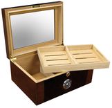 Berkeley 2 100 Count Mahogany & Black Lacquer Cigar Humidor 1 small