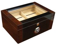 Berkeley 2 100 Count Mahogany & Black Lacquer Cigar Humidor 2 small